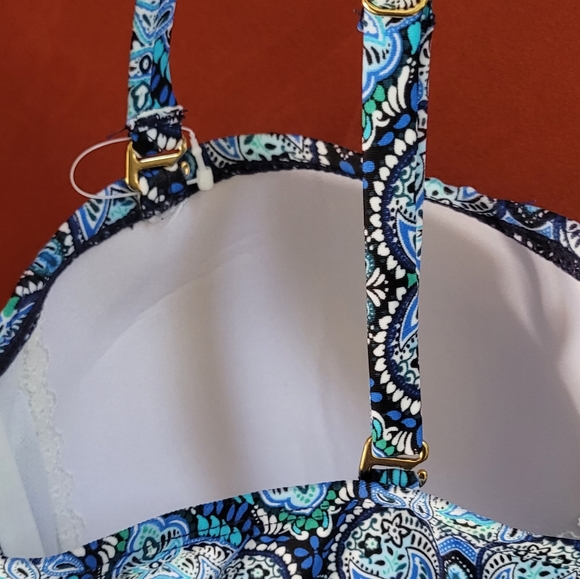 CHAPS Swimwear Skirted One Piece Swimsuit Size 12 - Picture 9 of 14